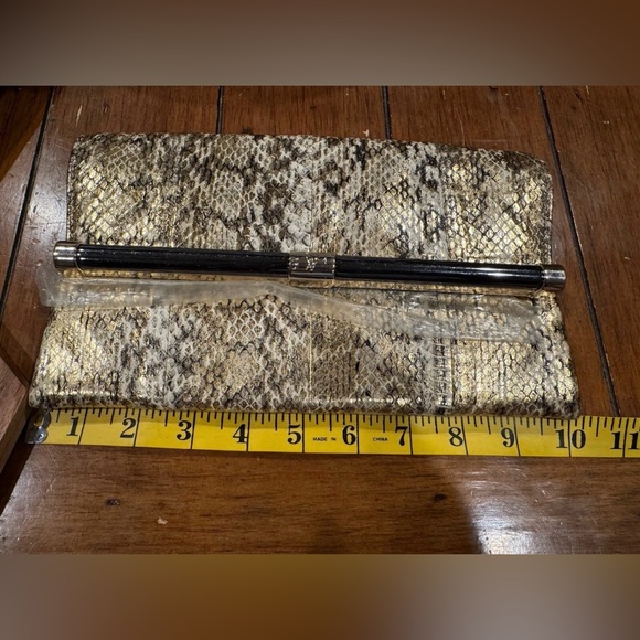NWOT Diane Von Furstenberg Python Print Envelope Clutch Bag